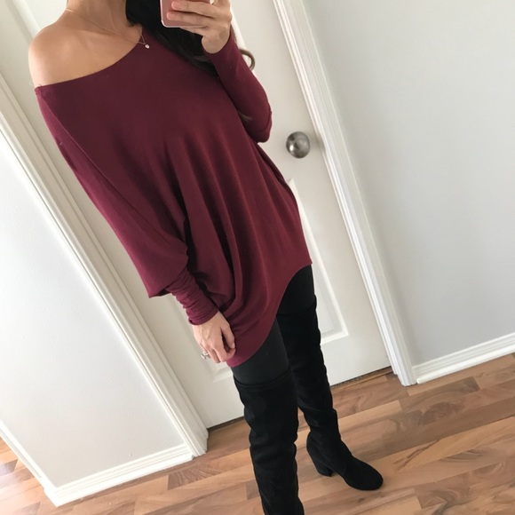 🎄SALE|| Cozy Burgundy Dolman - Picture 3 of 6